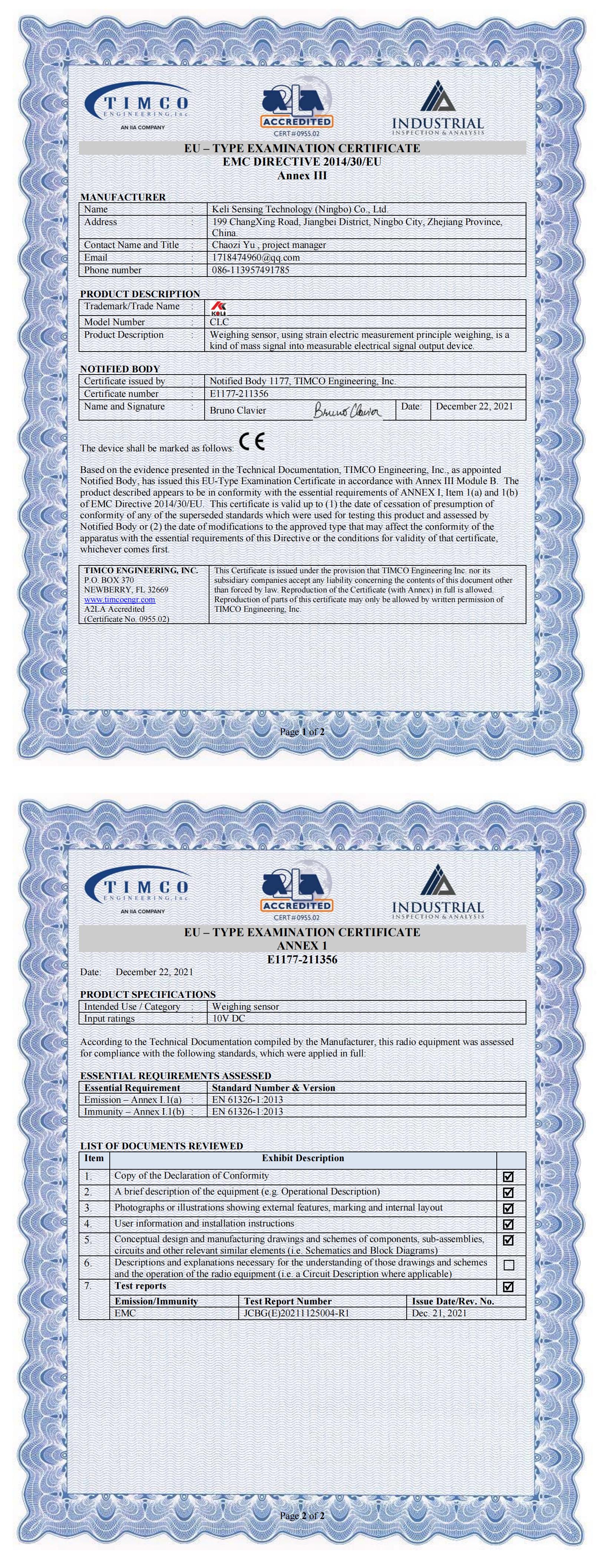 CE认证 CLC（20t~100t）